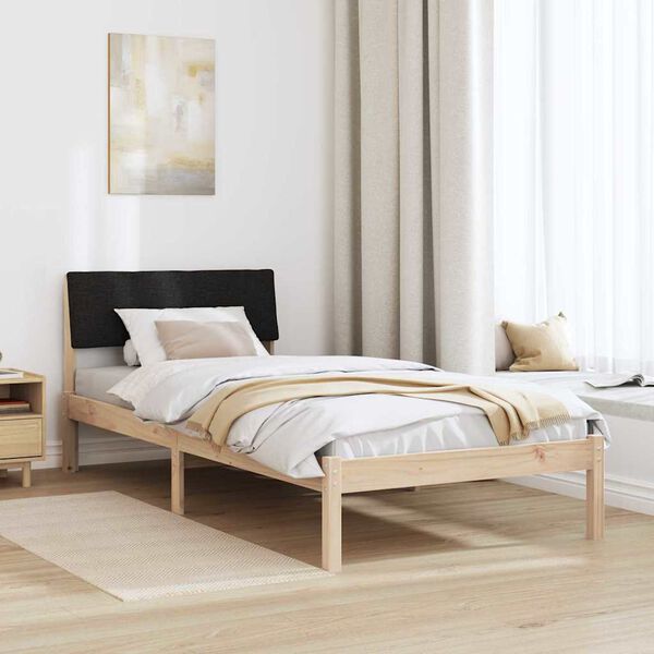 vidaXL Bedframe Bruin en zwart 100 x 200 cm Massief grenenhout