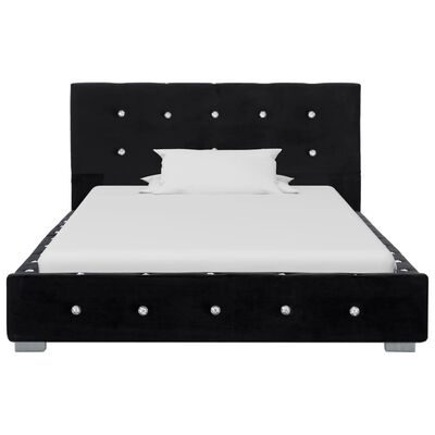 vidaXL Bed met traagschuim matras fluweel zwart 90x200 cm