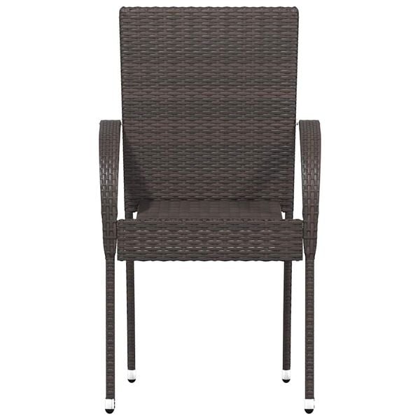 vidaXL Tuinstoelen stapelbaar 4 st poly rattan bruin