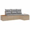 vidaXL Tuin Sofa Set met kussen 4 pcs Beige en Licht Grijs Poly Rattan