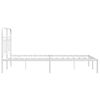 vidaXL Bedframe met hoofdbord metaal wit 120x190 cm