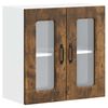 vidaXL Keukenbovenkast met glazen deur Kalmar bewerkt hout gerookt eikenkleur