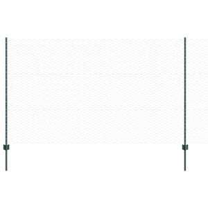 vidaXL zeshoekig gaasgek met palen 10 x 1,4 m PVC-Coated Staal Groen