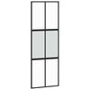 vidaXL Schuifdeur met beslagset 76x205 cm gehard glas zwart