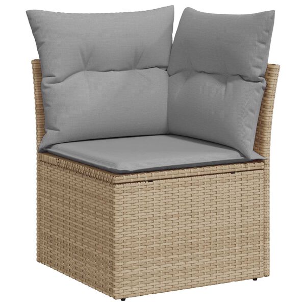 vidaXL Tuinbankenset 12 pcs Beige poly rattan