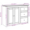 vidaXL Dressoir met lades Panama 112x40x80 cm massief grenenhout