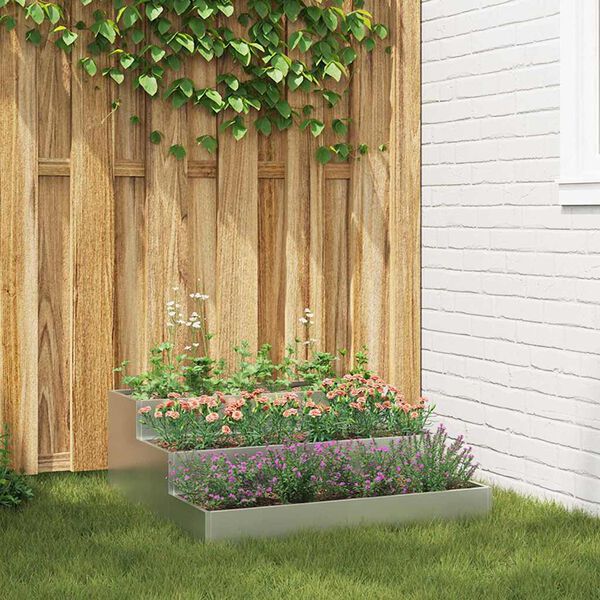 vidaXL Tuin Bloempot Zilver 90 x 90 x 35 cm Gegalvaniseerd staal