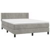 vidaXL Boxspring met matras fluweel lichtgrijs 140x200 cm