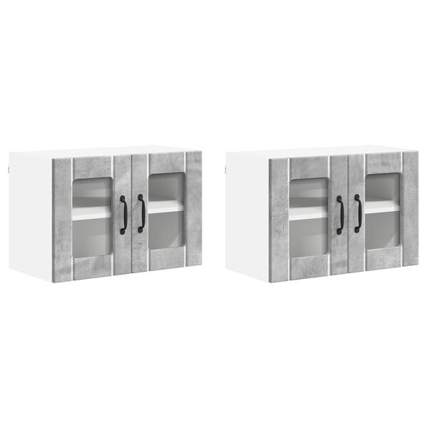 vidaXL Keukenkast 2 pcs Beton Grijs 60 x 31 x 40 cm Bewerkt hout