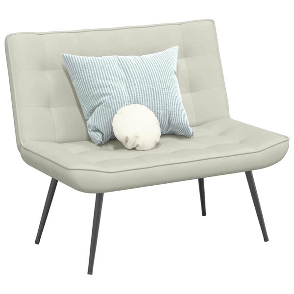 vidaXL Bankje 110x74x84 cm fluweel cr&egrave;mekleurig