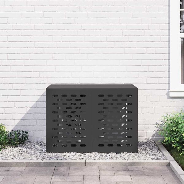 vidaXL Airconditioner hoes Zwart 100 x 50 x 70 cm Staal
