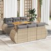 vidaXL 7-delige Loungeset met kussens poly rattan beige