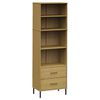vidaXL Boekenkast met 2 lades OSLO 60x35x180 cm massief hout bruin