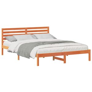 vidaXL Bedframe Wasbruin 160 x 210 cm Massief grenenhout