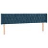 vidaXL Hoofdbord met randen 183x16x78/88 cm fluweel donkerblauw
