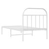 vidaXL Bedframe met hoofdbord metaal wit 90x200 cm