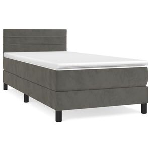 vidaXL Boxspring met matras fluweel donkergrijs 80x200 cm