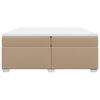 vidaXL Boxspring met matras kunstleer cappuccinokleurig 200x200 cm