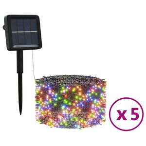vidaXL 5 st Lichtslinger met 200 LED's solar binnen/buiten meerkleurig