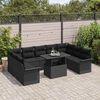 vidaXL Tuin Sofa Set met kussen 10 pcs Zwart Poly riet