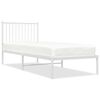 vidaXL Bedframe met hoofdbord metaal wit 80x200 cm