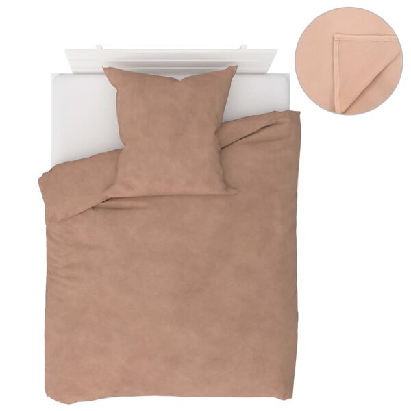 vidaXL 4-delige Beddengoedset 155x200/80x80 cm fleece beige