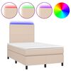 vidaXL Boxspring met matras en LED kunstleer cappuccinokleur 120x200cm