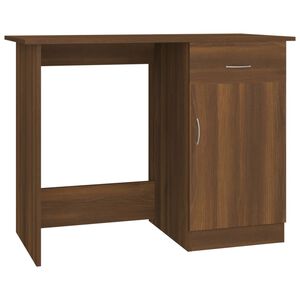 vidaXL Bureau 100x50x76 cm bewerkt hout bruin eikenkleur