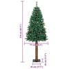 vidaXL Slanke Kerstboom Groen 210 cm PVC en massief dennenhout