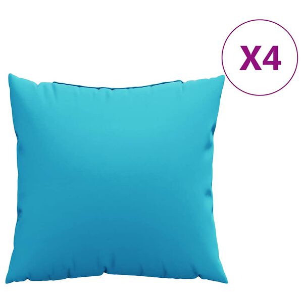 vidaXL Spreidkussens Effen 4 pcs Turquoise 50 x 50 cm Polyester Stof