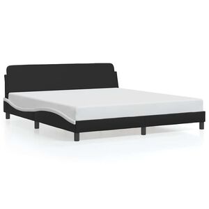 vidaXL Bedframe "Dover" kunstleer zwart en wit 180x200 cm