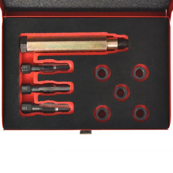 vidaXL Gloeibougie draad reparatie set M9 x 1,0 mm 9-delig