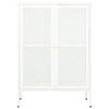 vidaXL Dressoir 75x35x105 cm staal en glas wit