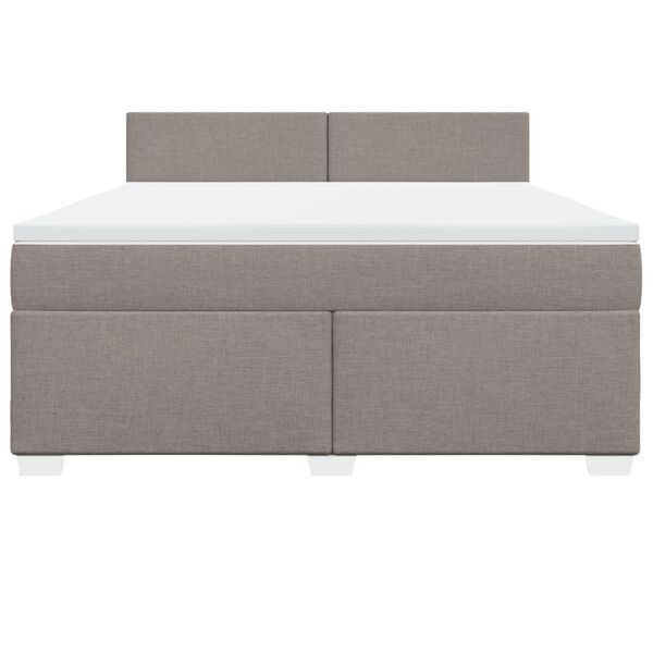 vidaXL Boxspring met matras stof taupe 180x200 cm