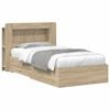 vidaXL Bedframe met opslag Sonoma Eiken 100 x 200 cm Bewerkt hout