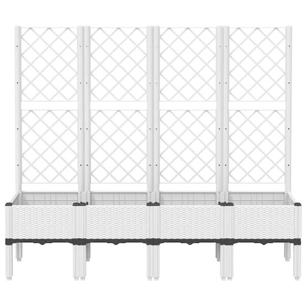 vidaXL Plantenbak met latwerk 160x40x142 cm polypropeen wit