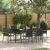 vidaXL Tuin eettafelset 7 pcs Zwart Poedercoating staal