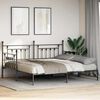vidaXL Bedframe voor een daybed met hoofdeinde Zwart 90 x 190 cm Staal
