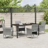 vidaXL Tuin eettafelset met kussen 5 pcs Grijs poly rattan
