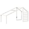 vidaXL Halfhoogslaper met ladder en bedhuis grenenhout wit 80x200 cm