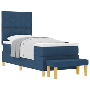vidaXL Boxspring bed met hoofdeinde Blauw 200 x 80 cm Stof