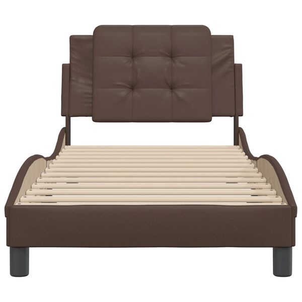vidaXL Bedframe zonder matras "Zadar" kunstleer bruin 80x200 cm