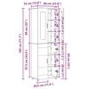 vidaXL Hoge kast FLORIN Gerookt eiken 60 x 35 x 182 cm Bewerkt hout