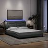 vidaXL Bedframe met LED zonder matras "Hvar" 160x200 cm stof lichtgrijs