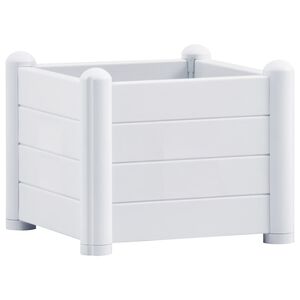 vidaXL Plantenbak verhoogd 43x43x35 cm PP wit