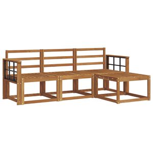vidaXL Buiten bankenset 4 pcs Naturel