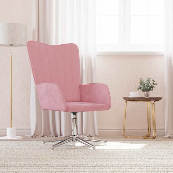 vidaXL Relaxstoel fluweel roze