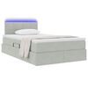 vidaXL Opbergbed met LED met matras Lichtgrijs 120 x 190 cm Fluweel