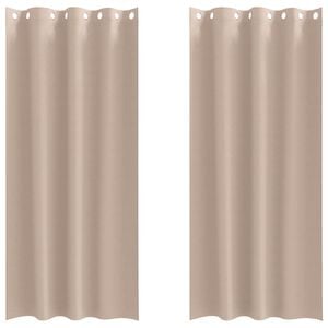 vidaXL Zwart-out Gordijnen met Ringen 2 st Taupe 245 x 140 cm