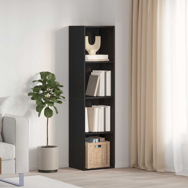 vidaXL Boekenkast met plank Zwart Eiken 143 x 30 x 36 cm Bewerkt hout